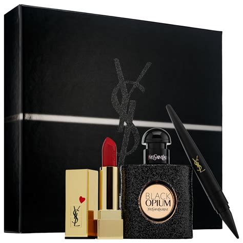 yves saint laurent black opium makeup set|Black Opium gift set boots.